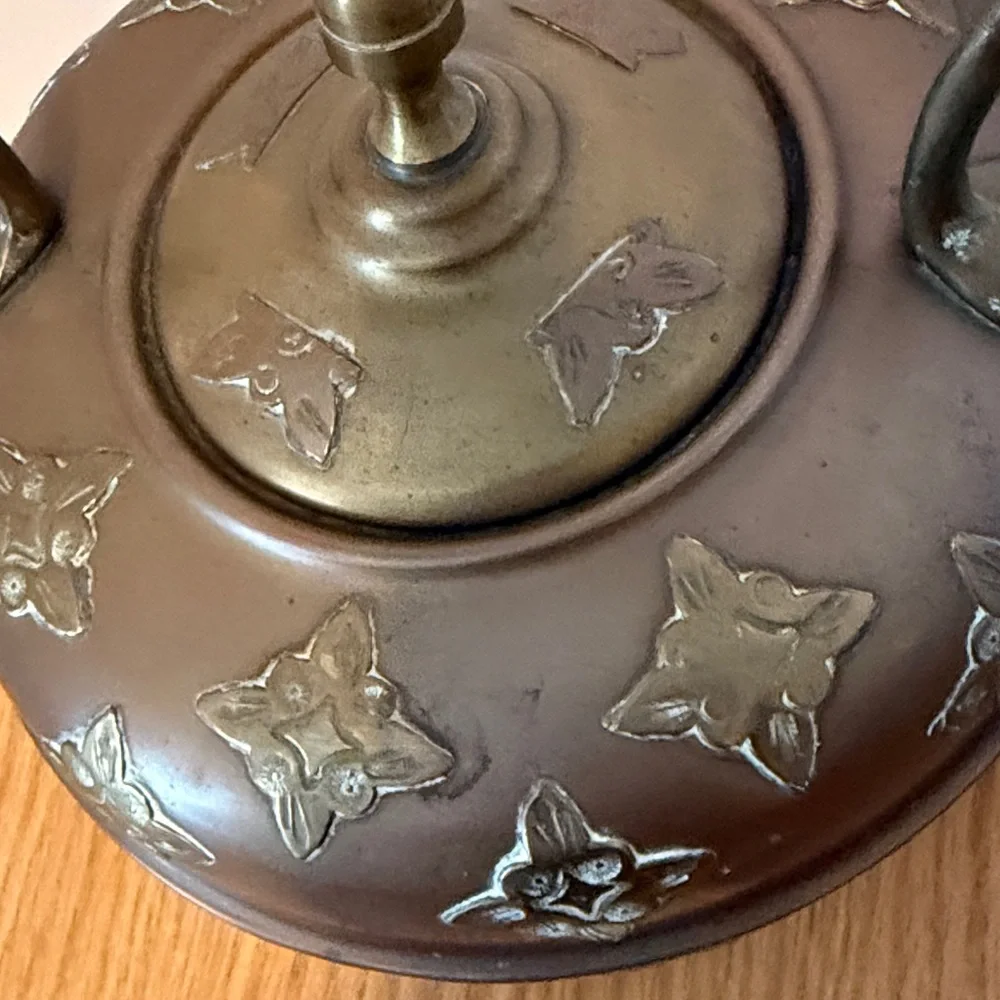 Antique Middle Eastern Copper Kettle with Intricate Design